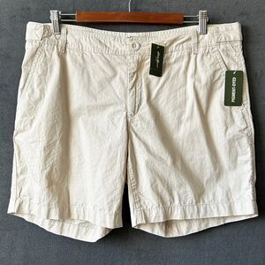 Eddie Bauer Chino Shorts Mid-Rise Lightweight Beige Cotton - Women's Size 12